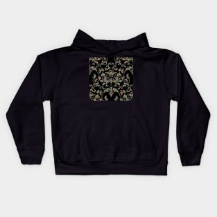 Damask Variations: Hippie Love on Black Kids Hoodie